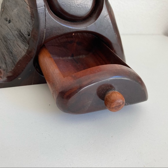 Vtg Hand Carved Wooden Jewelry Drawer Trinket Box - Picture 6 of 11